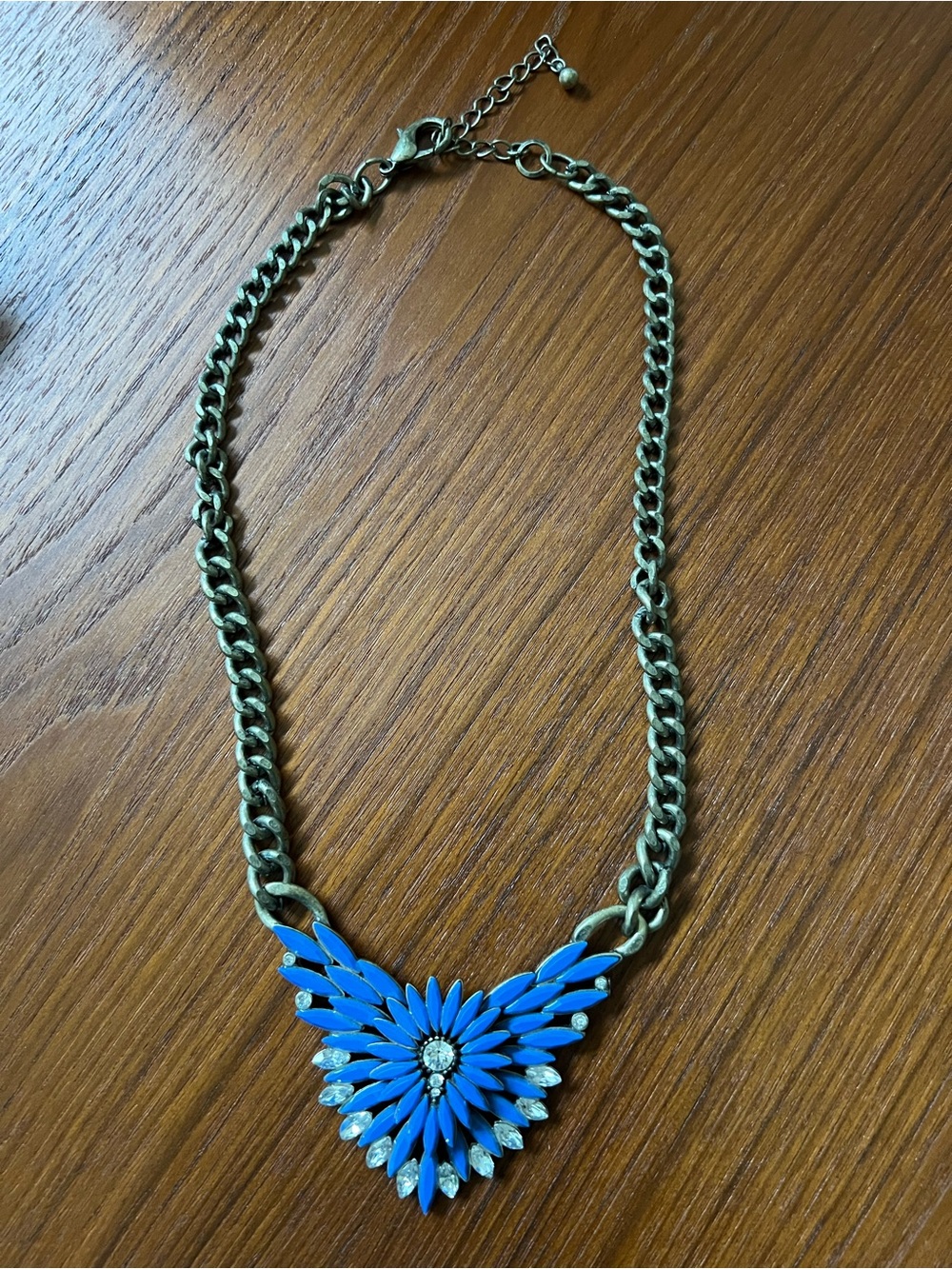 Blue Floral Statement Necklace